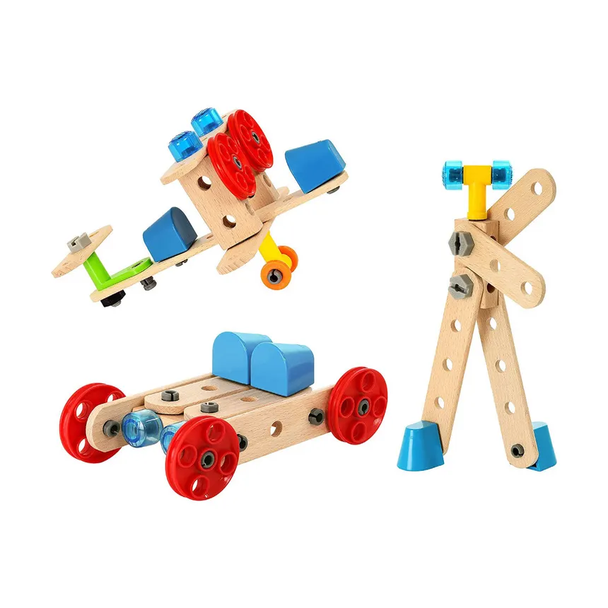 BRIO Builder creations made from wooden parts