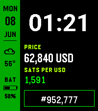 Stratum Terminal Green theme with block height panel