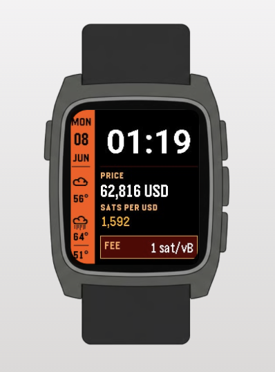 Stratum Pebble watchface shown on a watch